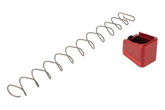 Warne Magazine Extension for Glock 17 adds plus 5 9mm rounds and features a red color